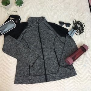 Gray Sports Zip Up Jacket